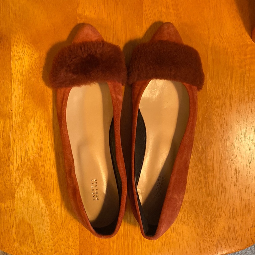 Suede rust colored flats (Barney’s)